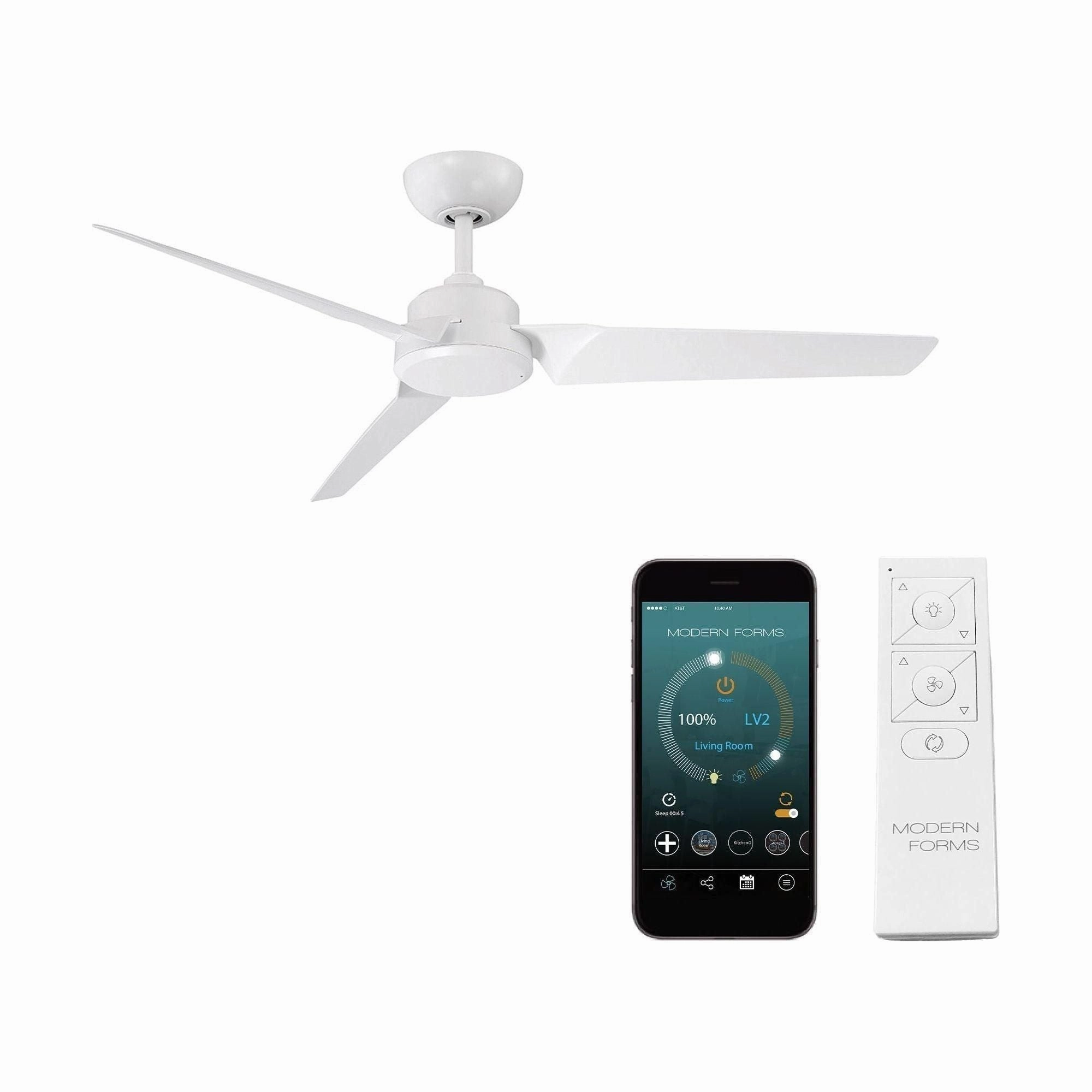 Roboto Indoor/Outdoor 3-Blade 52" Smart Ceiling Fan with Remote Control