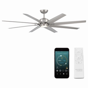 Roboto XL Indoor/Outdoor 8-Blade 70" Smart Ceiling Fan with LED Light Kit and Remote Control smart ceiling fans with voice control