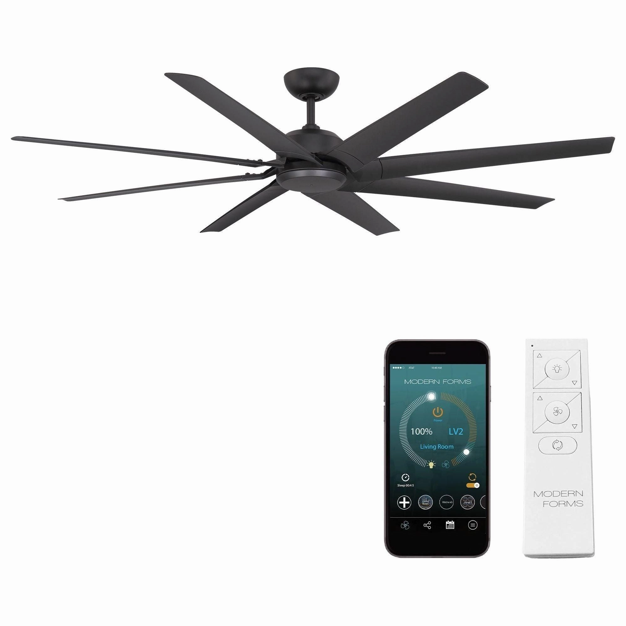 Roboto XL Indoor/Outdoor 8-Blade 70" Smart Ceiling Fan with Remote Control