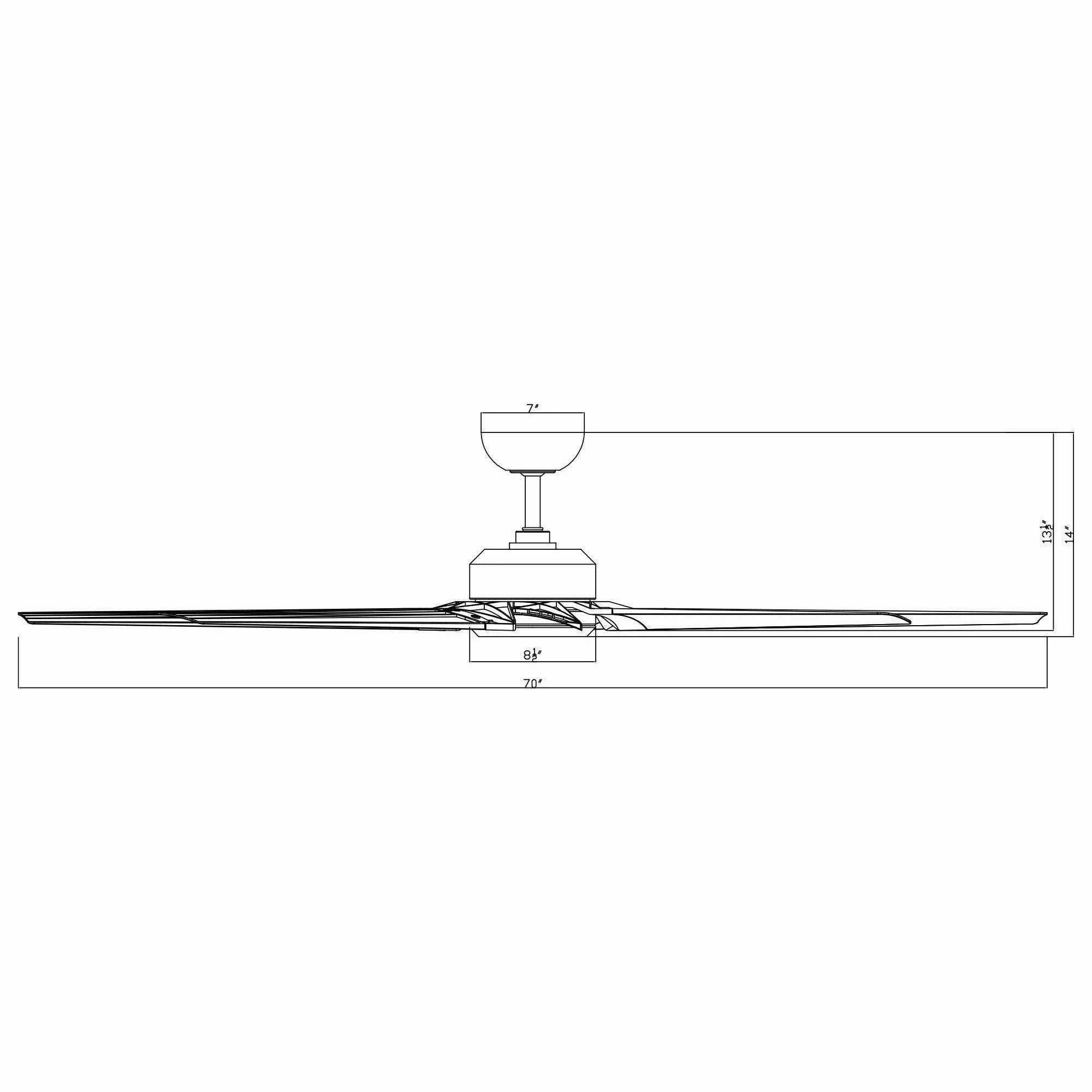 Roboto XL Indoor/Outdoor 8-Blade 70" Smart Ceiling Fan with Remote Control
