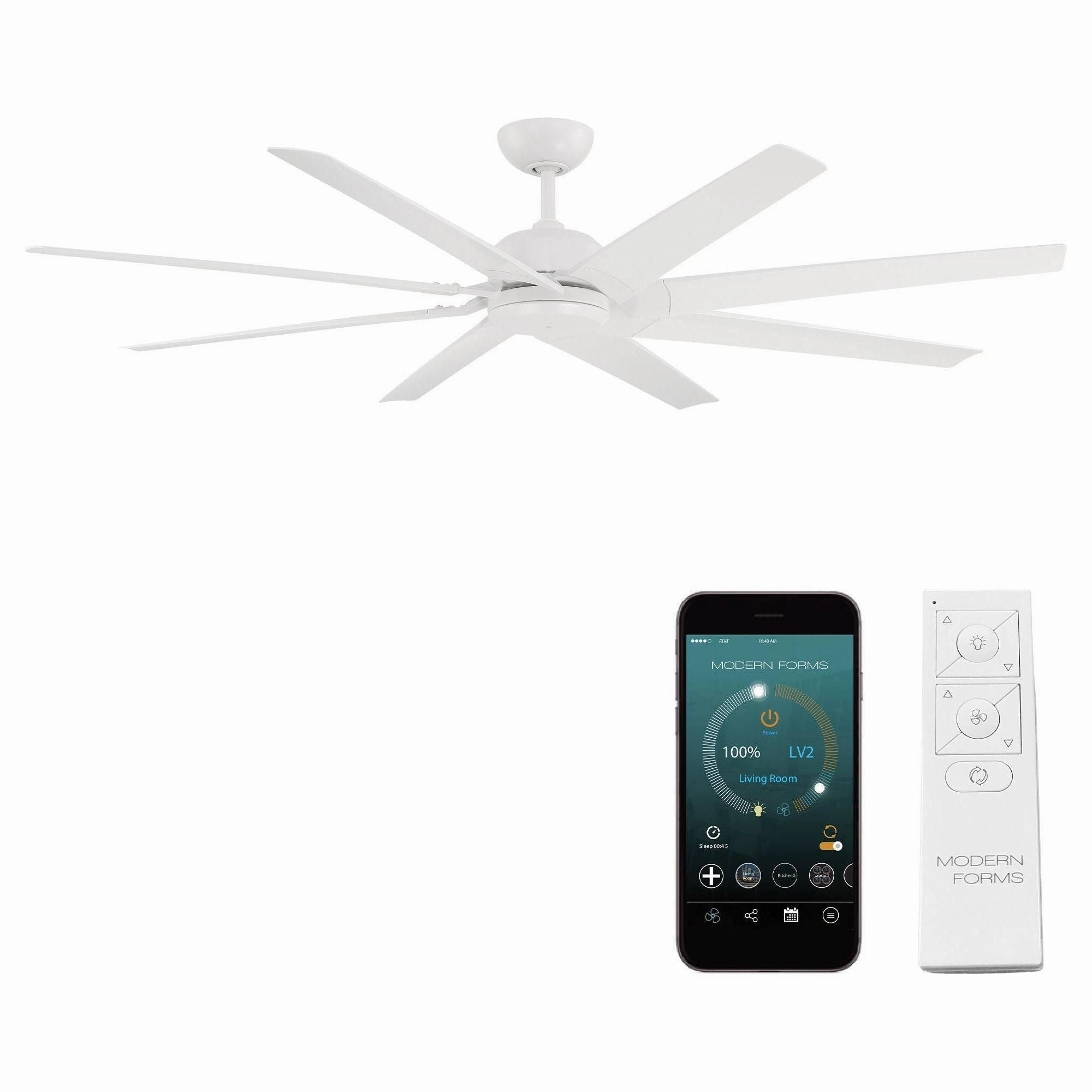 Roboto XL Indoor/Outdoor 8-Blade 70" Smart Ceiling Fan with Remote Control