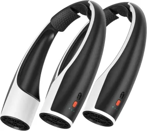 Rohent 2-Pack Hands-Free Neck Fan - 4000mAh USB-C Rechargeable with Turbo Cooling Ultra-Quiet 4 Speeds 360 Airflow for Travel Outdoors (Black) Neck fan for hands-free comfort