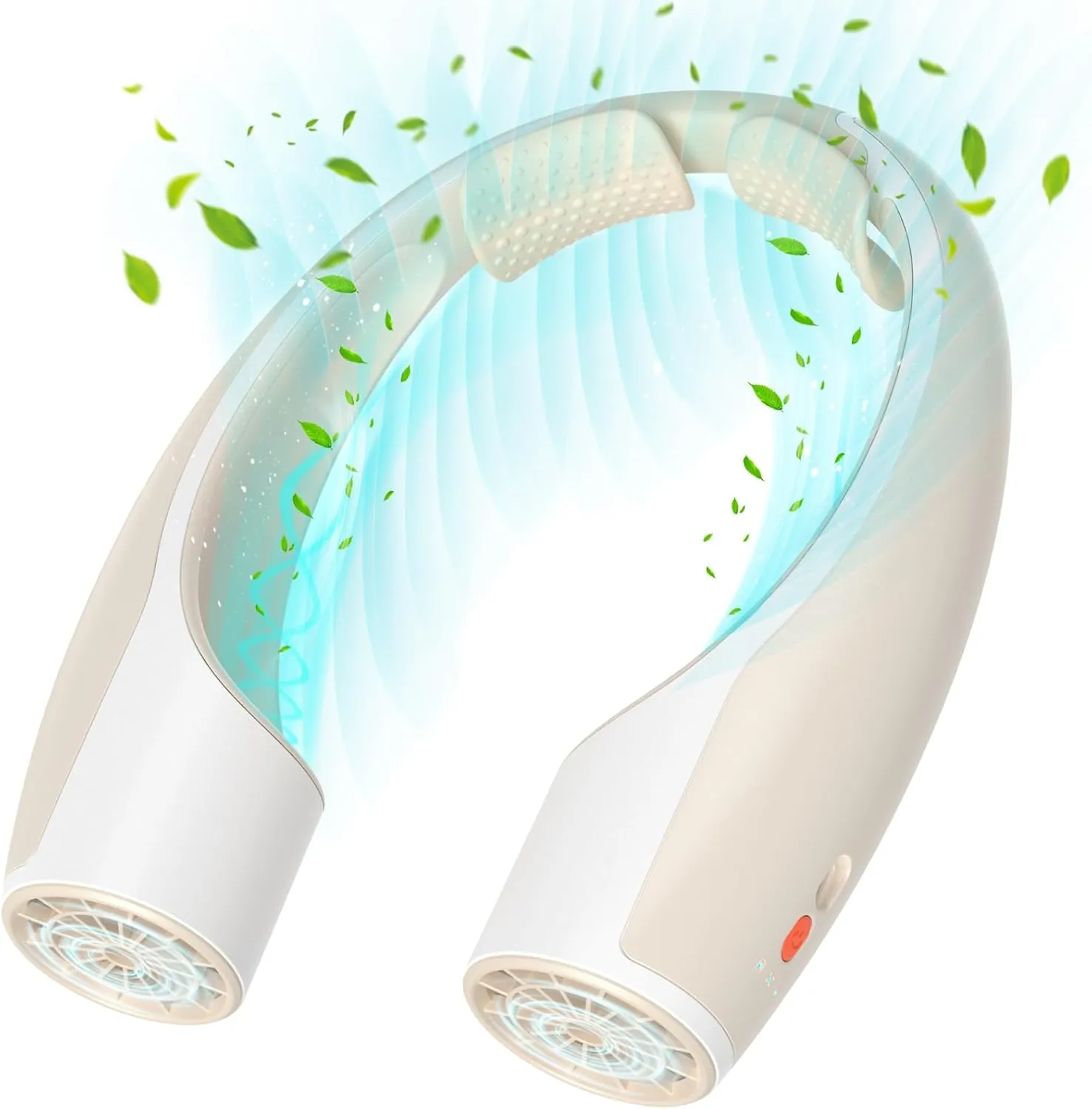 Rohent Personal Neck Fan Portable: Faster Cooling Fans That Blow Cold Air Ultra Quiet - High Velocity USB Rechargeable Cordless Fan Gifts for Women - Beige Neck fan for hands-free comfort