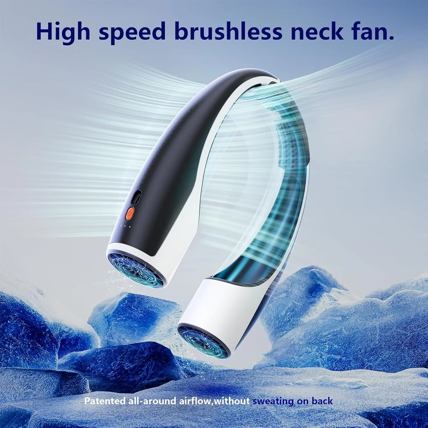 Rohent Portable Hands-Free Neck Fan - 4000mAh Battery, USB-C Rechargeable, Ultra-Quiet, 4 Adjustable Speeds  Perfect for Office, Outdoor, and Travel Use