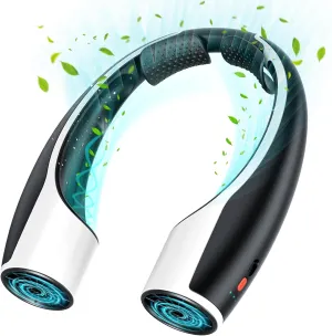 Rohent Portable Hands-Free Neck Fan - 4000mAh Battery, USB-C Rechargeable, Ultra-Quiet, 4 Adjustable Speeds  Perfect for Office, Outdoor, and Travel Use Neck fan for hands-free comfort
