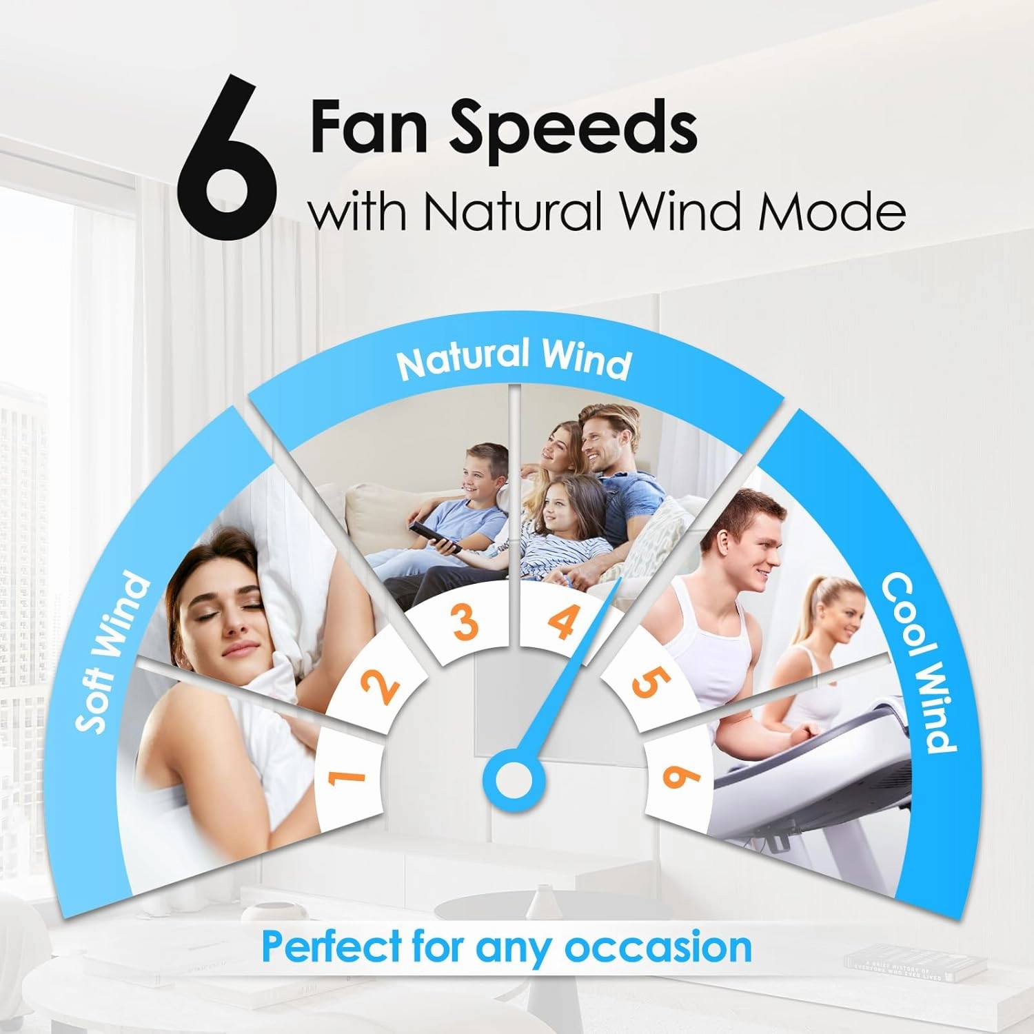 ropelux Ceiling Fan with Light (Square Grids-White)
