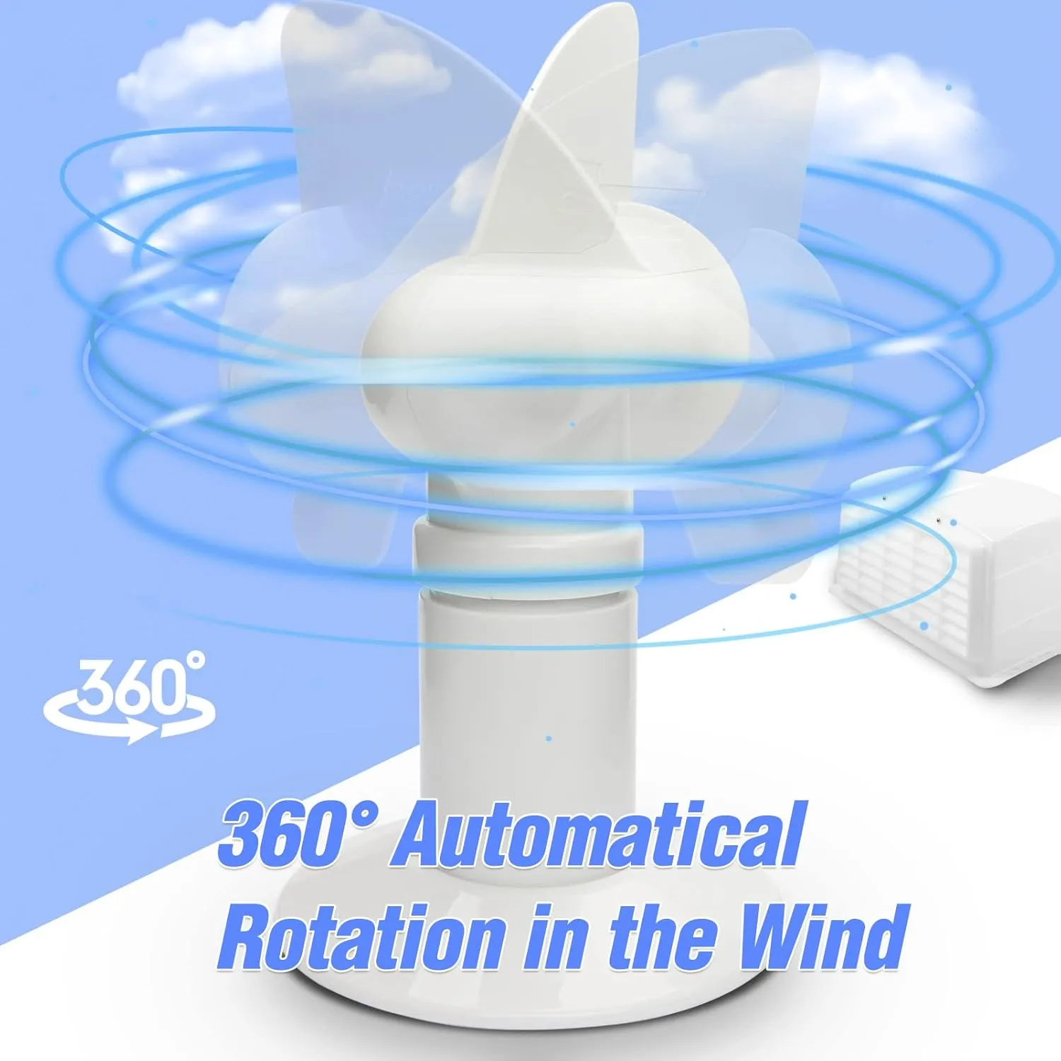 RV Sewer Vent, RV Rotating Sewer Vent Cover, 360 Rotating Siphon RV Vent for Holding Tank - White, 2 Pack