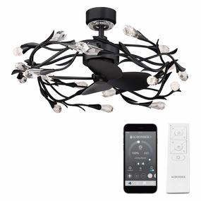 Secret Garden 32" LED Smart Fandelier ceiling fans with integrated LED lighting