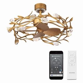 Secret Garden 32" LED Smart Fandelier quiet ceiling fans with remote control