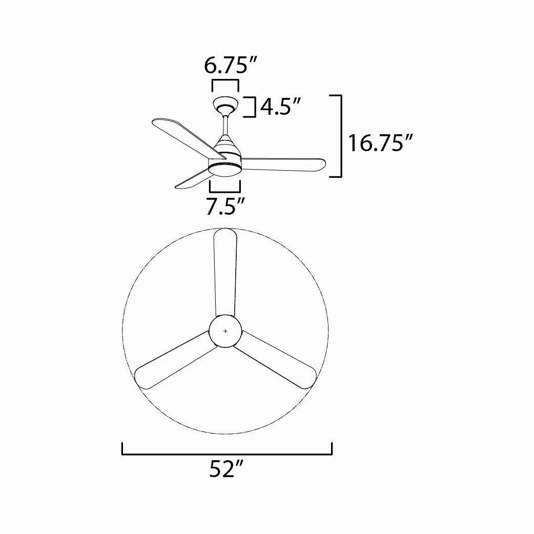 Selene 52" 3-Blade Fan with LED Light Kit