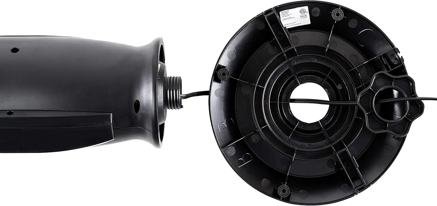 Seville Classics UltraSlimline Indoor Bladeless Oscillating Tower Fan Quiet Cooling LED Display Space-Saving for Home w/Remote and 7.5H Timer, Black, 40" 5-speed (115 degrees)