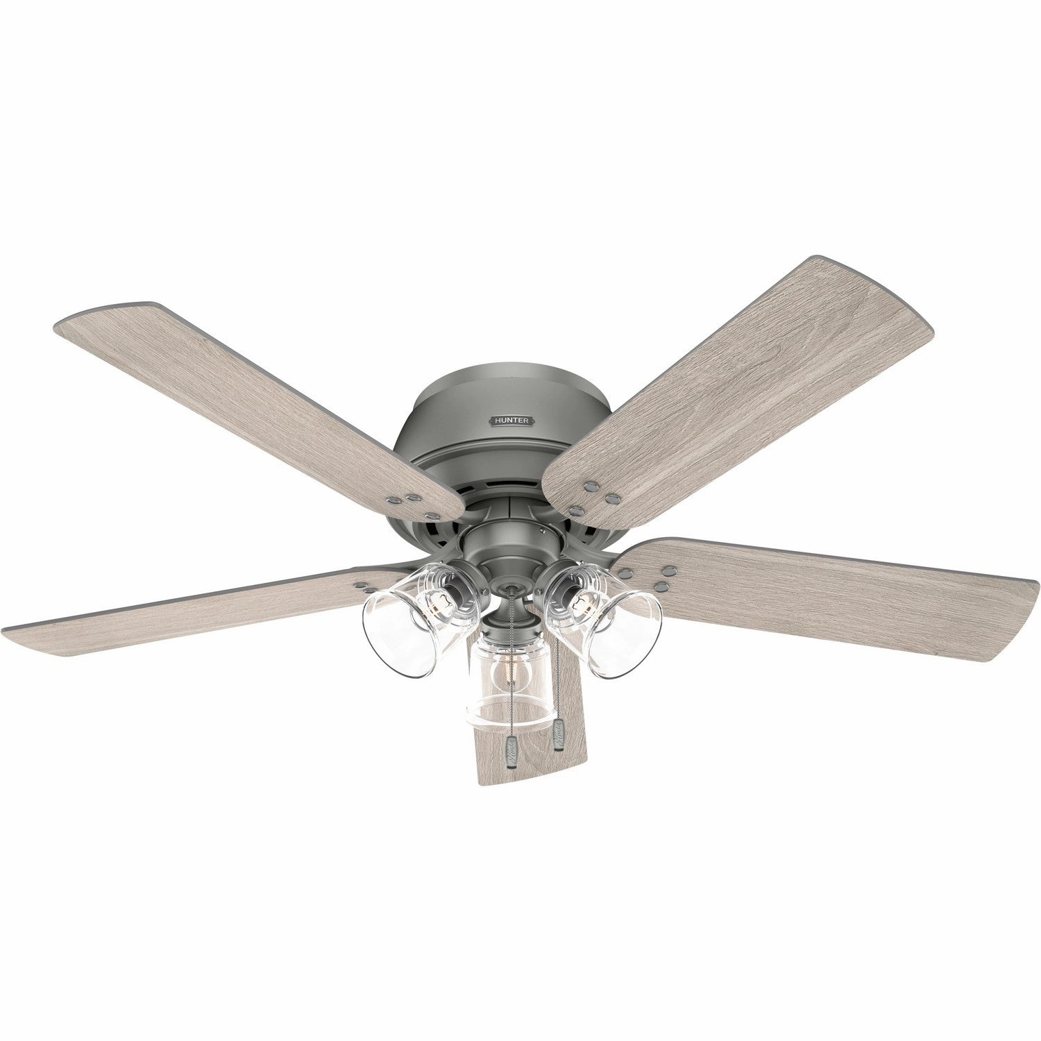 Shady Grove 52"Ceiling Fan Matte Silver space-saving huggers with modern style