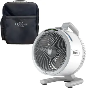 Shark FlexBreeze HydroGo Fan & Travel Bag  Ultra-powerful portable fan with indoor   outdoor evaporative mist, Up to 70 feet of reach, corded & cordless, up to 12-hr. battery, White, FA053BRN Octopus-shaped decorative fan