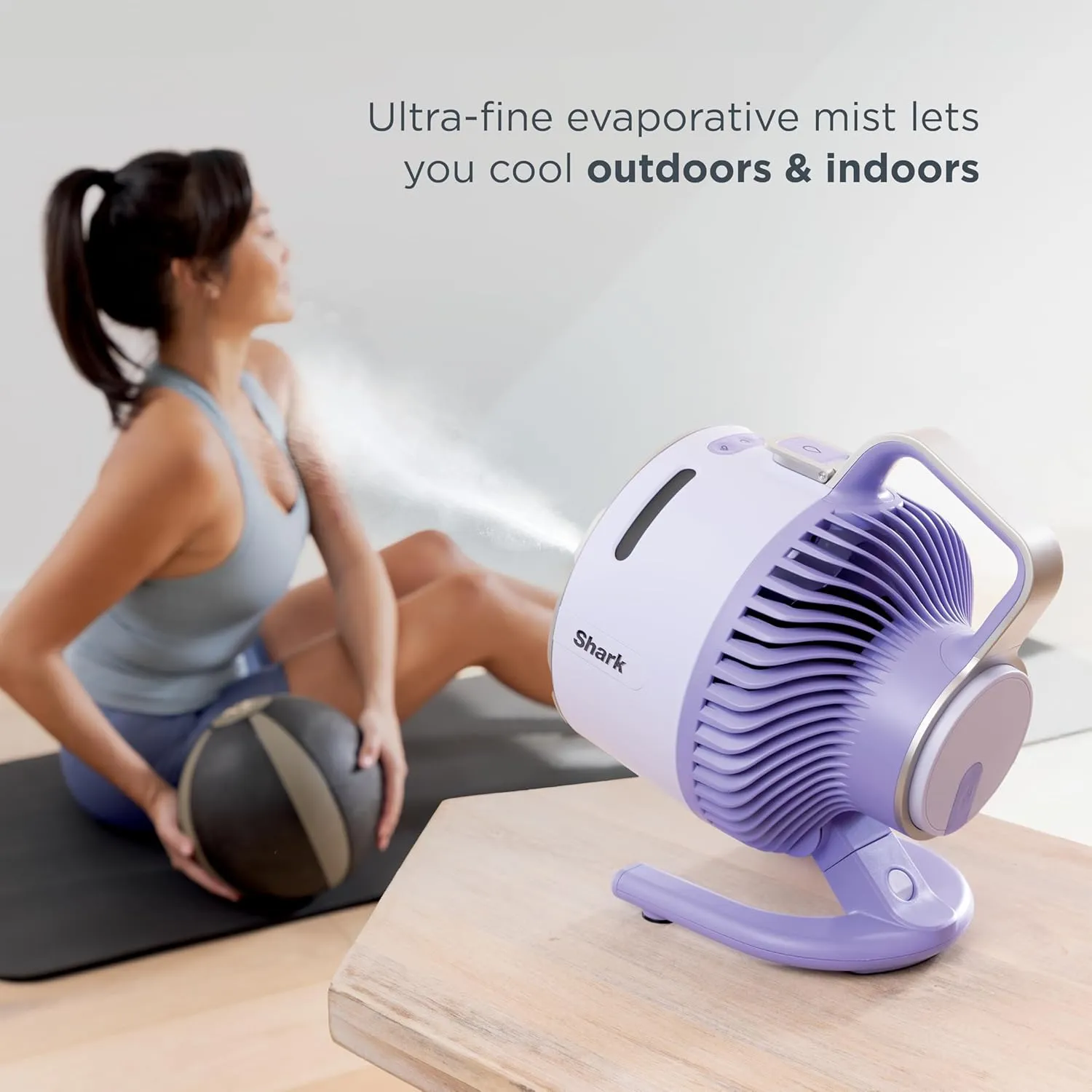 Shark FlexBreeze HydroGo FanUltra-powerful portable fan with indoor   outdoor mist, Up to 70 feet of reach, corded & cordless, up to 12-hr. battery, 5 speeds, evaporative misting, Glacier, FA052BL