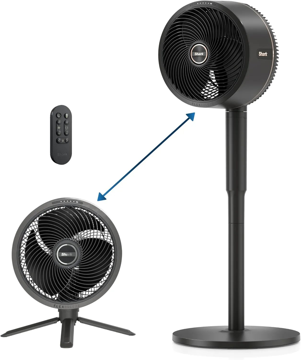 Shark FlexBreeze - Indoor & Outdoor Fan, Corded and Cordless, 2-in-1 Oscillating Pedestal and Tabletop, Up to 24-Hr Battery, FA202 Octopus-shaped decorative fan