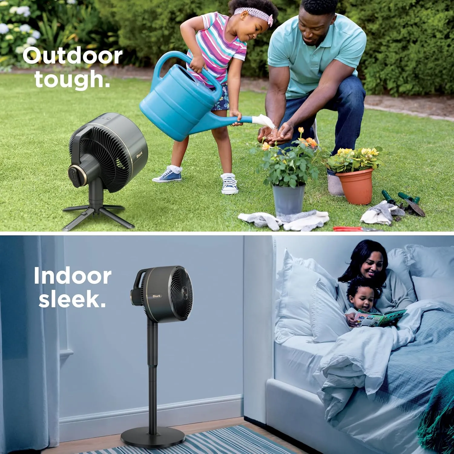Shark FlexBreeze - Indoor & Outdoor Fan, Corded and Cordless, 2-in-1 Oscillating Pedestal and Tabletop, Up to 24-Hr Battery, FA202