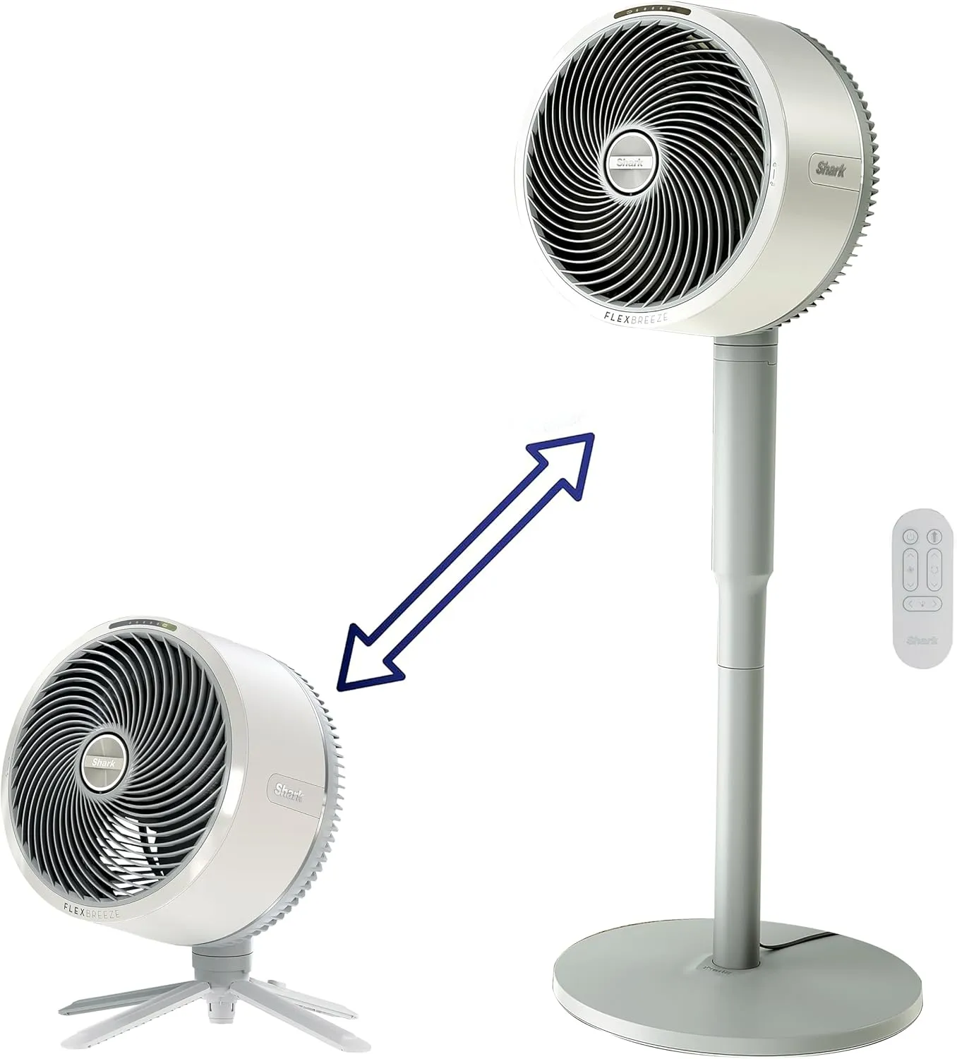 Shark FlexBreeze Pedestal & Tabletop Fan, Indoor & Outdoor, Portable, Oscillating Fan with Remote, Quiet, Powerful, Corded & Cordless, White (Renewed) Octopus-shaped decorative fan