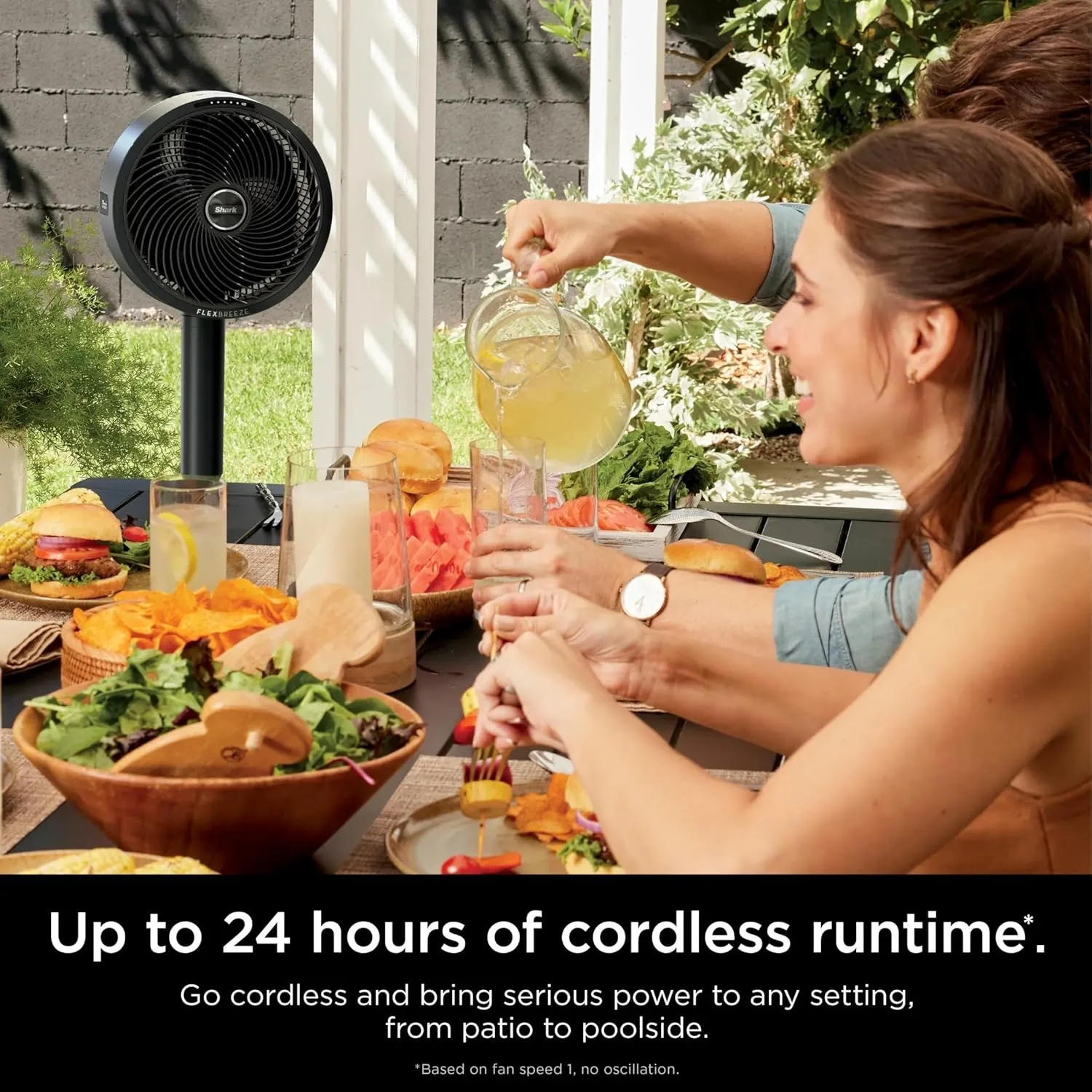 Shark FlexBreeze Pedestal & Tabletop Fan, Indoor & Outdoor, Portable, Oscillating Fan with Remote, Quiet, Powerful, Corded & Cordless, White (Renewed)