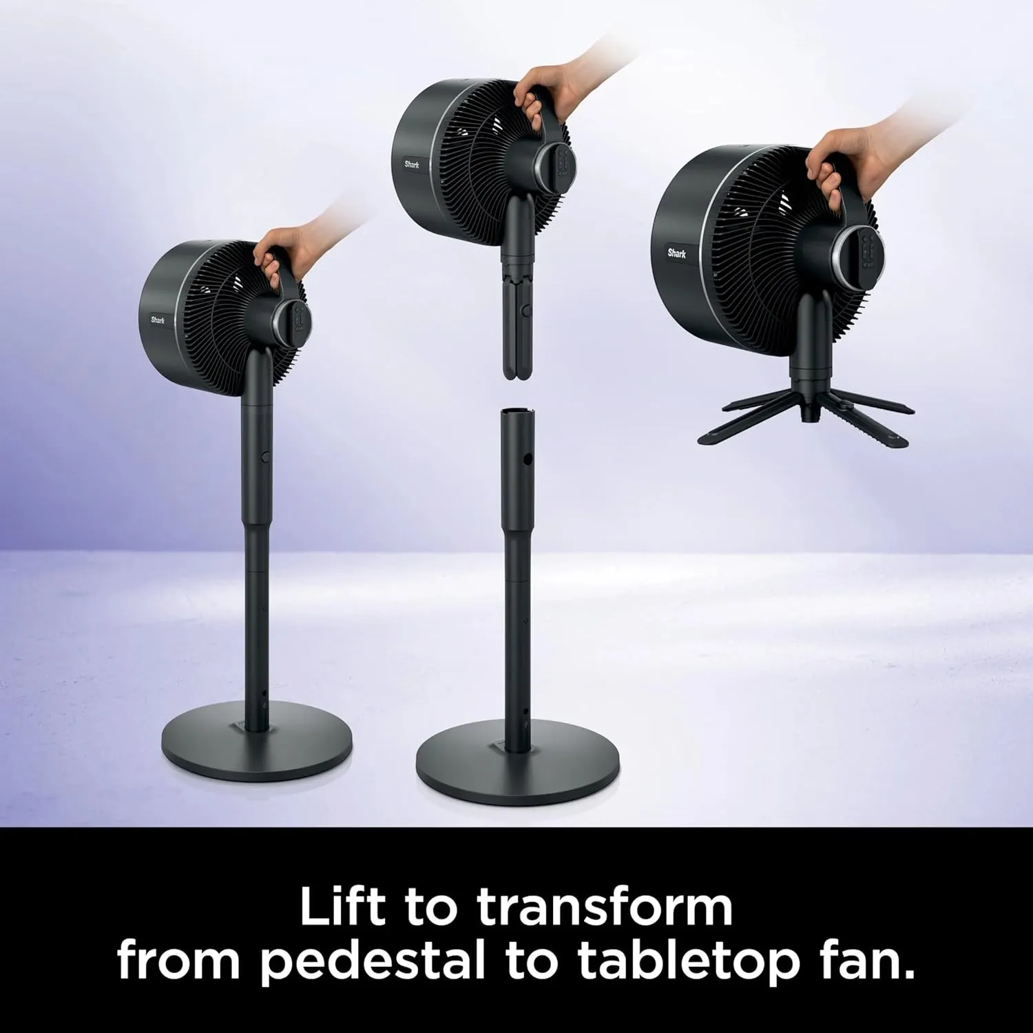 Shark FlexBreeze Pedestal & Tabletop Fan, Indoor & Outdoor, Portable, Oscillating Fan with Remote, Quiet, Powerful, Corded & Cordless, White (Renewed)