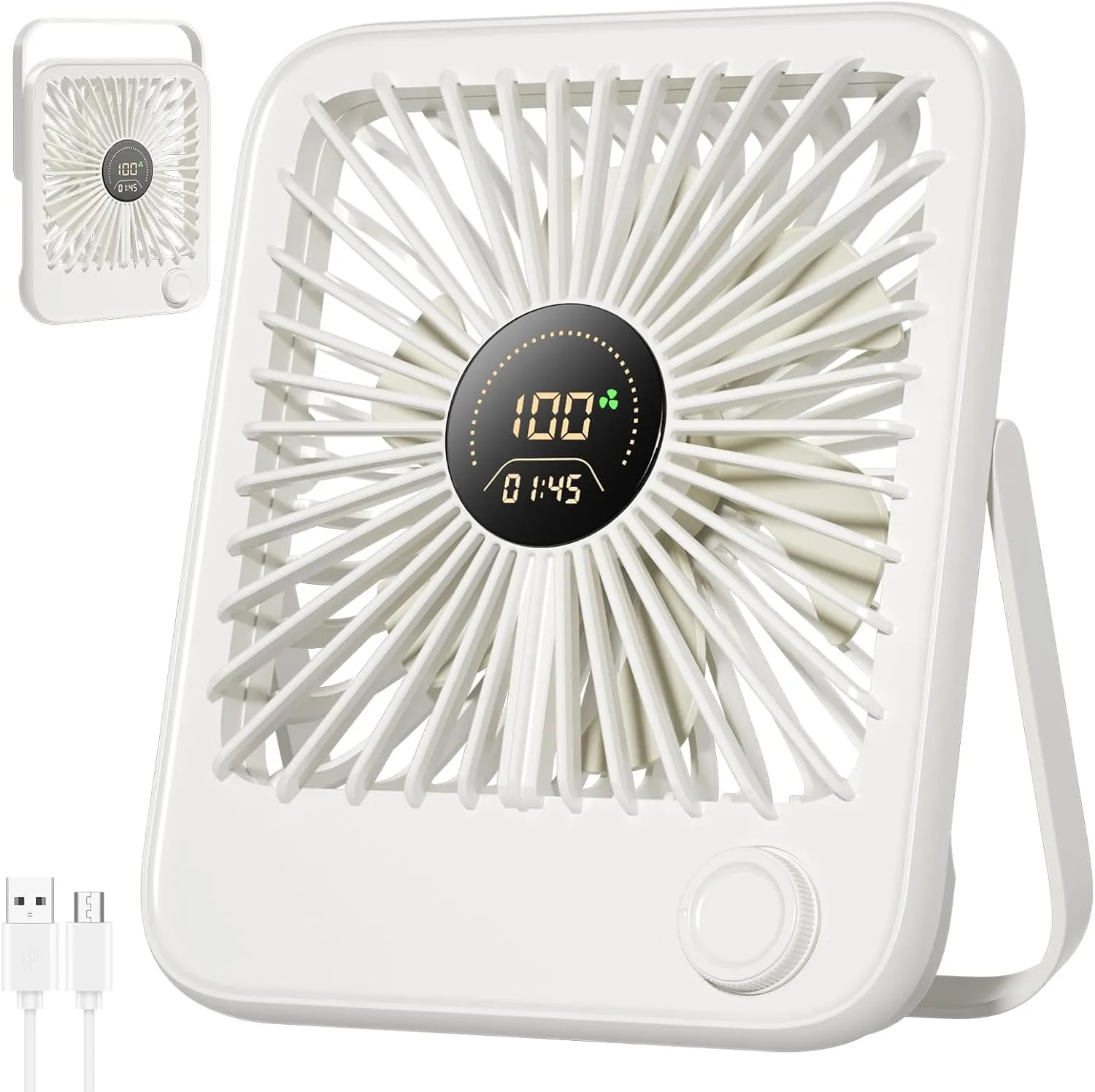 Shintrend USB Desk Fan: Portable Travel Fan for Cruise Ship Ultra-Quiet Personal Small Fan with 100 Wind Speeds Rechargeable Battery Powered Fans for Office Work Sleeping Makeup USB desktop fan for workspace