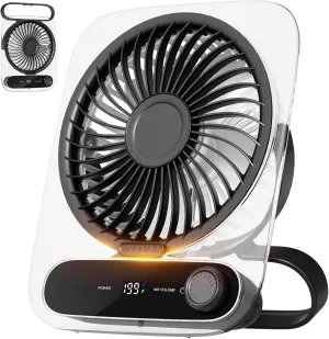 Shintrend USB Desk Fan - Rechargeable Portable Battery Powered Fans, Ultra Quiet 180 Foldable, Variable Speed Small Personal Fan for Bedroom Office Travel Camping Cruise (1, Black) USB desktop fan for workspace