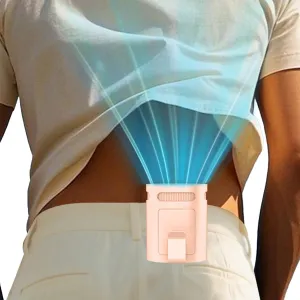 Shirt Fan Clip- Compact Portable Fans that Blow Cold Air Clip on Belt Back Inside Shirt under Clothes,No Wire Noiseless Personal Waist Fan,Hands Free Devices Hangs Neck for Outdoor Indoor Outside Pink Neck fan for hands-free comfort