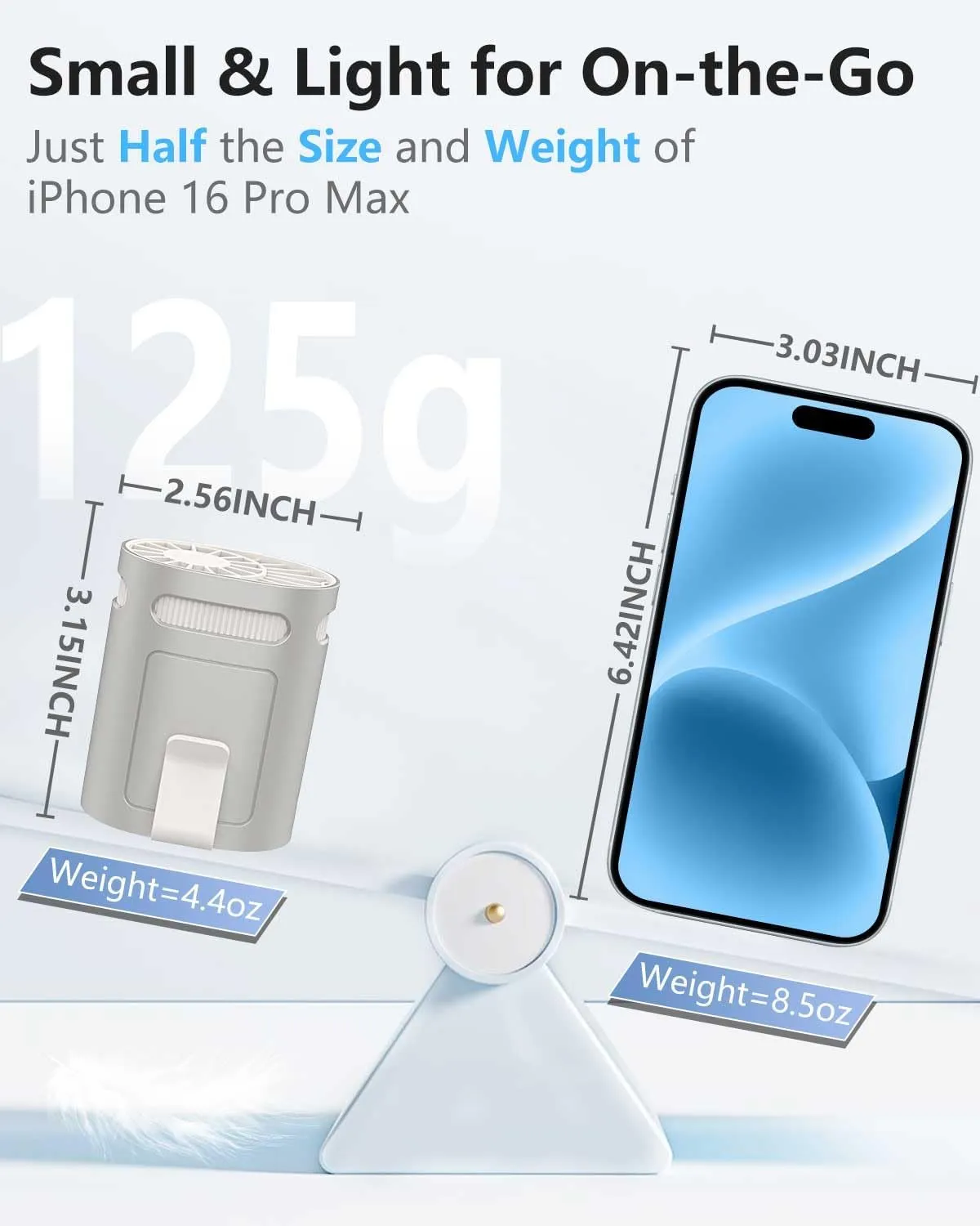 Shirt Fan Clip on Belt Hip Pants Back- Personalized Portable Waist Fans that Blow Cold Air,USB Chargeable Hangs round Neck Cooler Ac,Silencioso Waist Band Body Cooling Products for Woman Man Kid Gray
