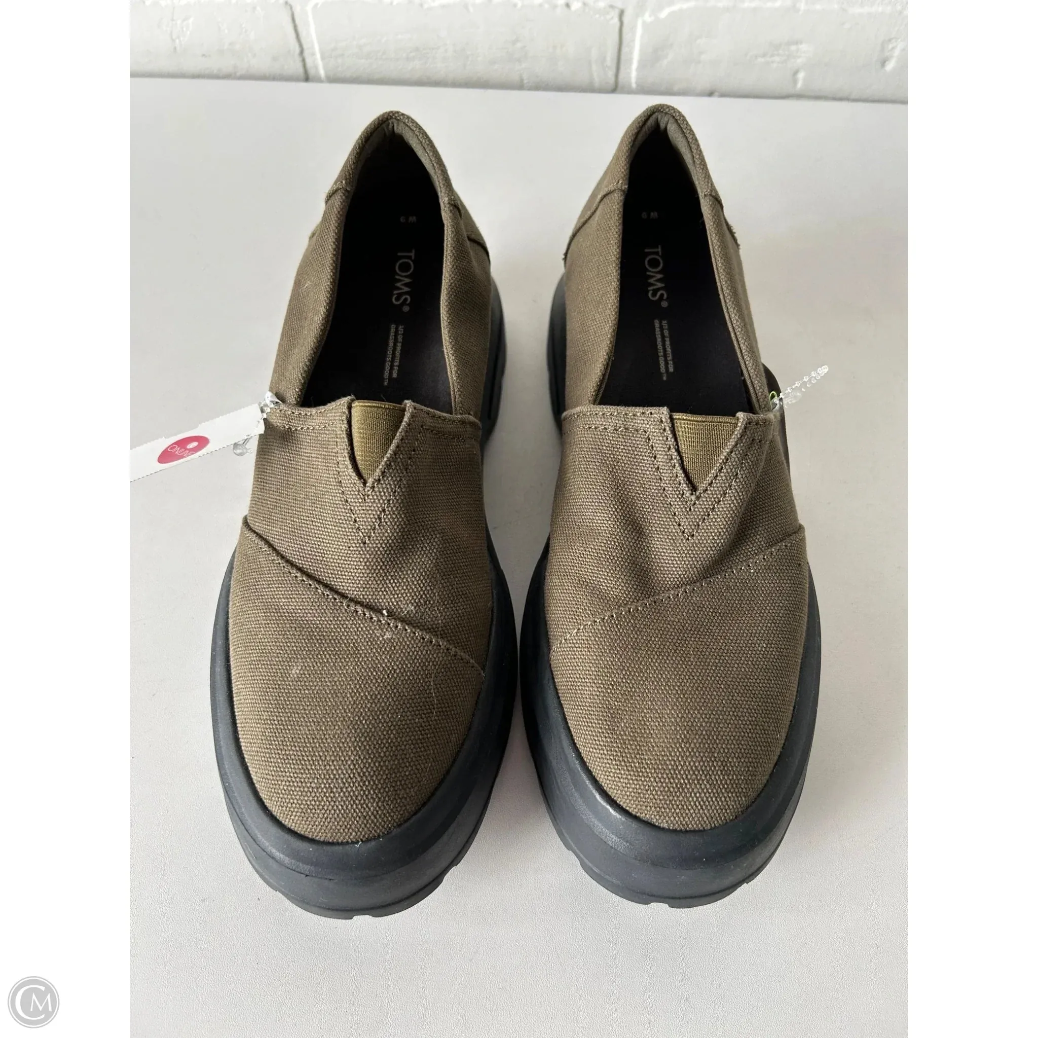 Shoes Flats By Toms In Black & Green, Size: 9 toms