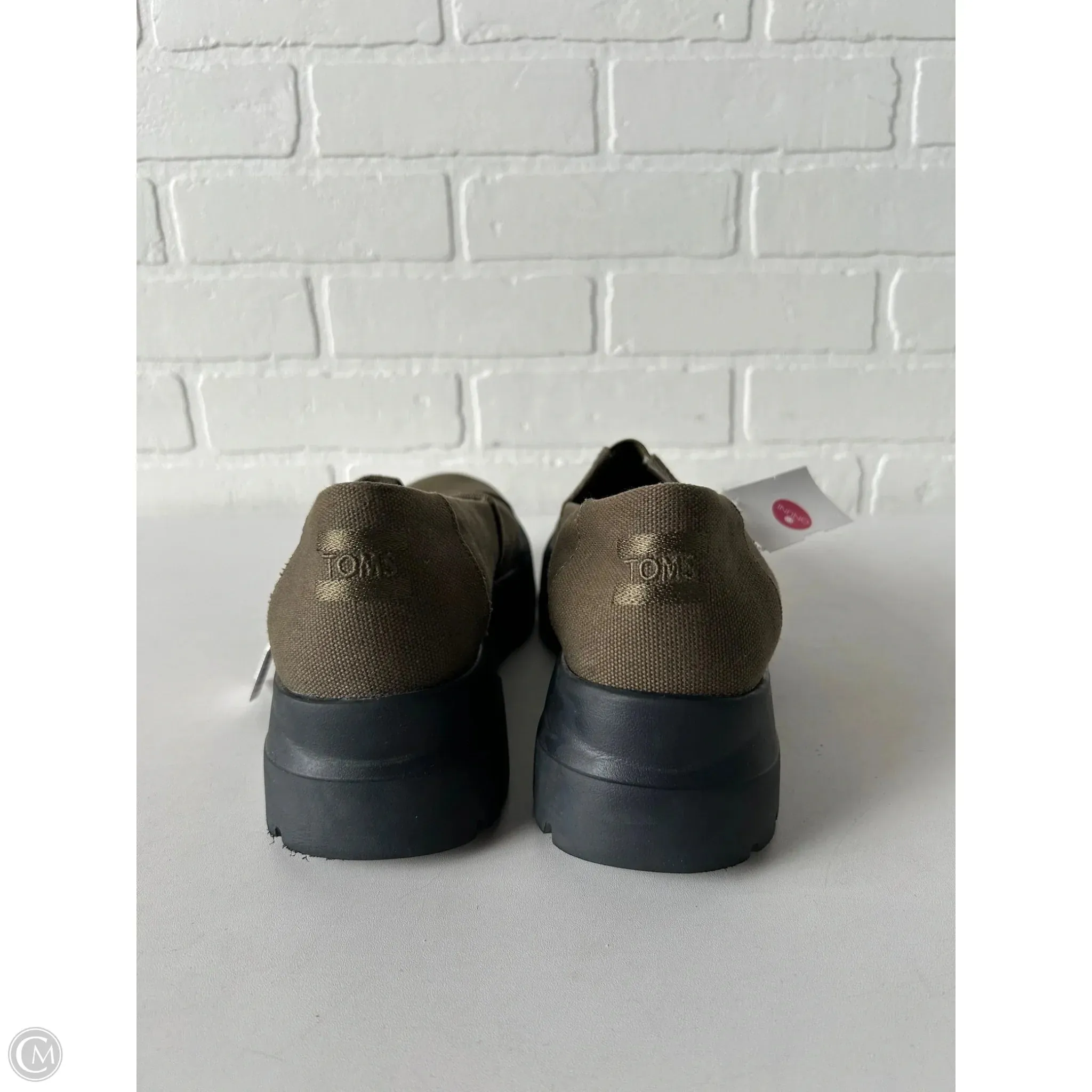 Shoes Flats By Toms In Black & Green, Size: 9 toms