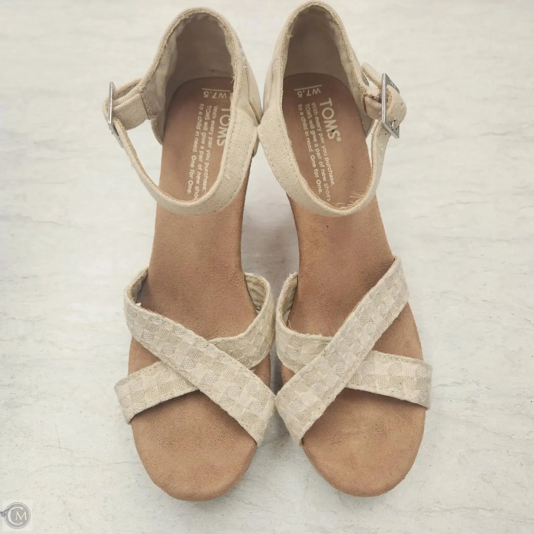 Shoes Heels Wedge By Toms In Tan, Size: 7.5 toms