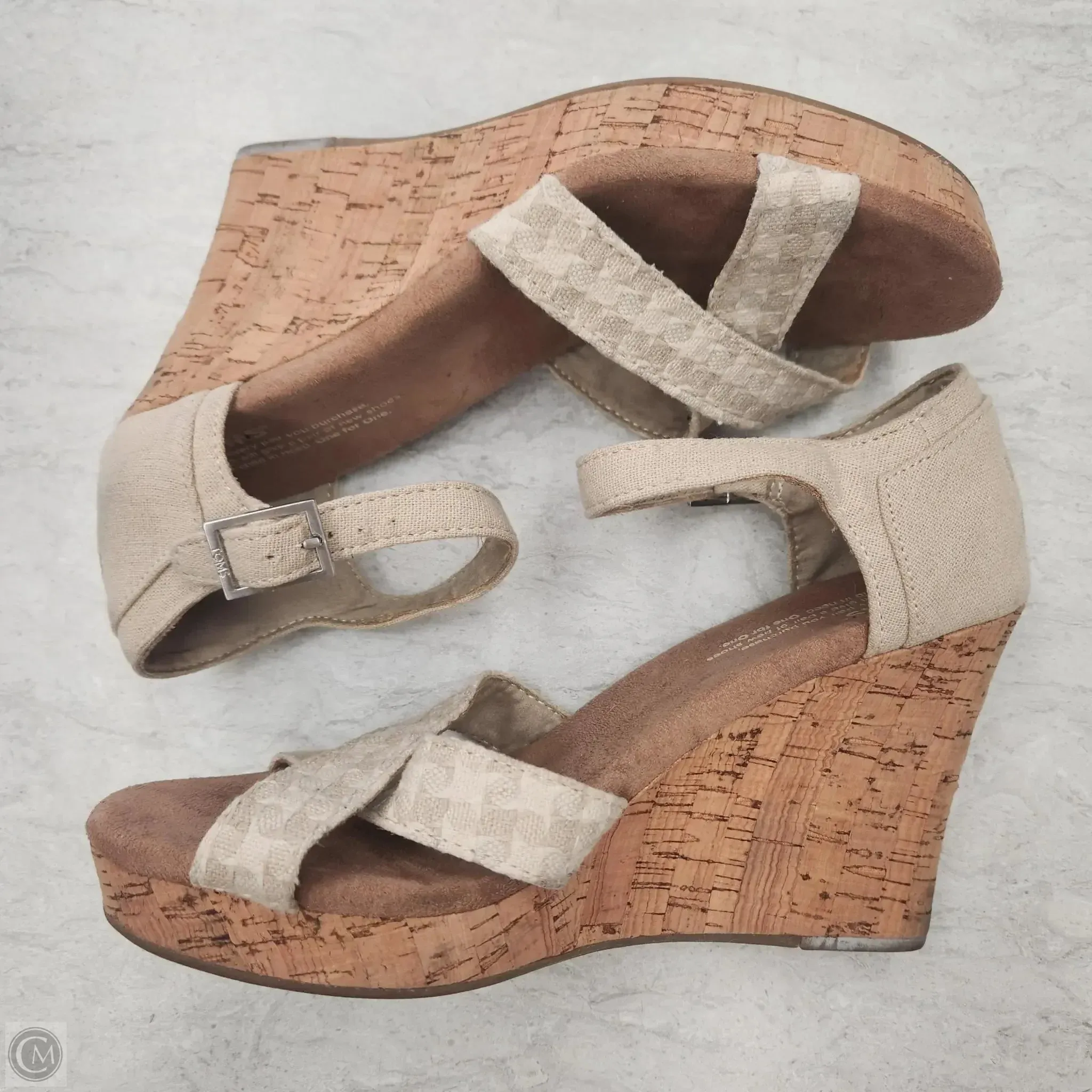 Shoes Heels Wedge By Toms In Tan, Size: 7.5 toms