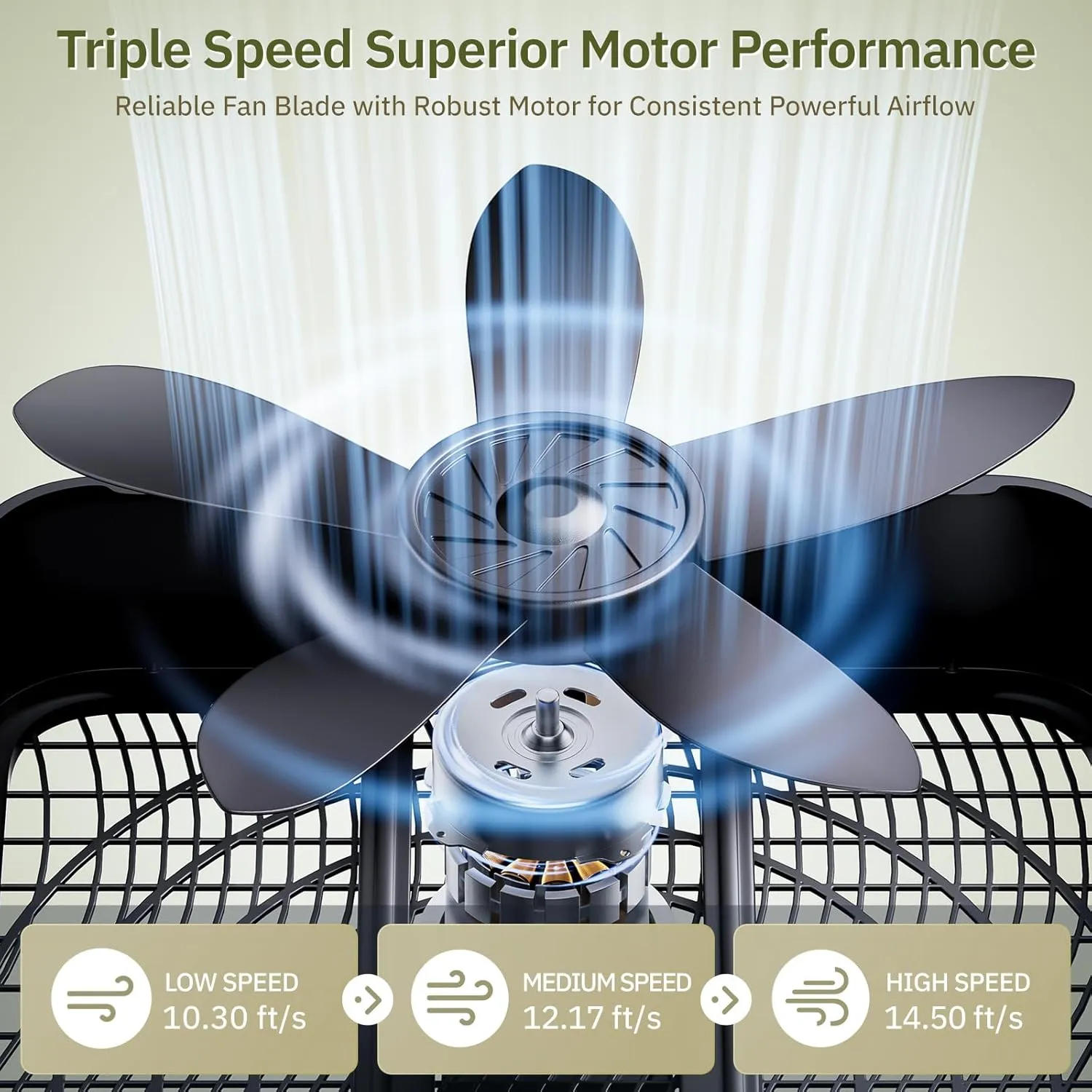 Simple Deluxe 20 Box Fan, 3-Speed Cooling Fan with Aerodynamic Shaped Fans Blades, Convenient Carry Handle and Safety Grills, Black
