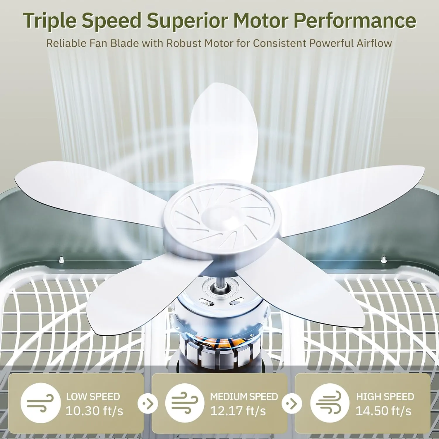 Simple Deluxe 20 Box Fan, 3-Speed Cooling with Aerodynamic Blades & Safety Grill, Easy Carry Handel for Protable, White