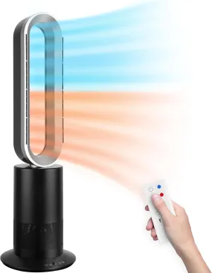 Simple Deluxe 34 Inch Bladeless Tower Fan with Remove, Heater and Fan Combo for Indoor Use, Cooling Oscillating Fan for Home Bedroom Tower bladeless fan for modern homes