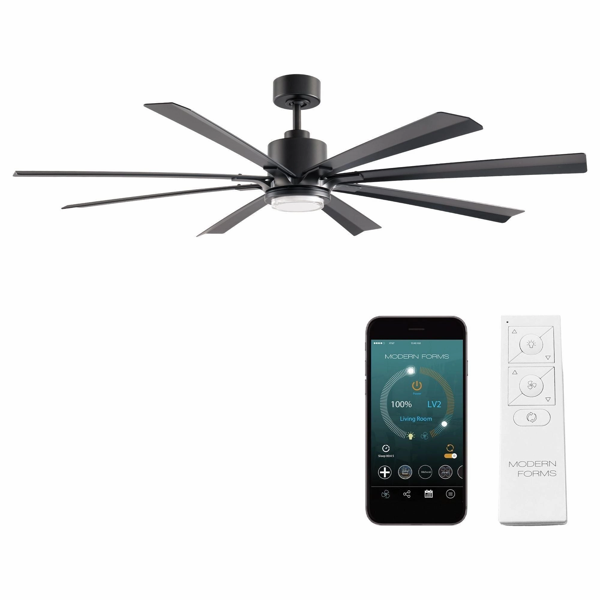 Size Matters Indoor/Outdoor 8-Blade 65" LED Smart Ceiling Fan quiet ceiling fans with remote control