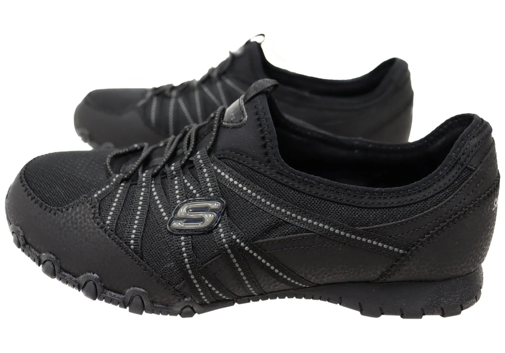Skechers Womens Bikers Lite Relive Comfortable Wide Fit Shoes Skechers Shoes