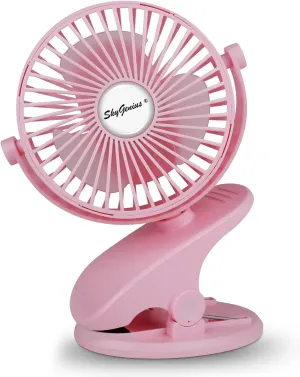 SkyGenius Battery Operated Clip On Baby Stroller Fan (Pink) Octopus-shaped decorative fan