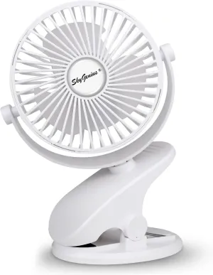 SkyGenius Battery Operated Clip On Baby Stroller Fan (White) Octopus-shaped decorative fan