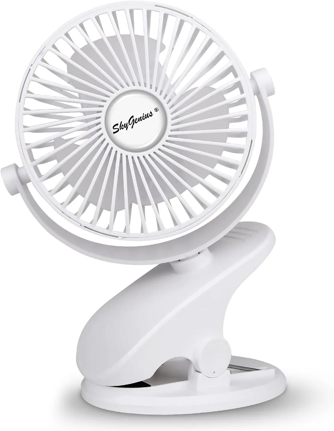 SkyGenius Battery Operated Clip On Baby Stroller Fan (White) Octopus-shaped decorative fan
