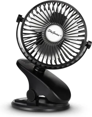 SkyGenius Battery Operated Stroller Fan, Rechargeable USB Powered Mini Clip on Desk Fan Octopus-shaped decorative fan