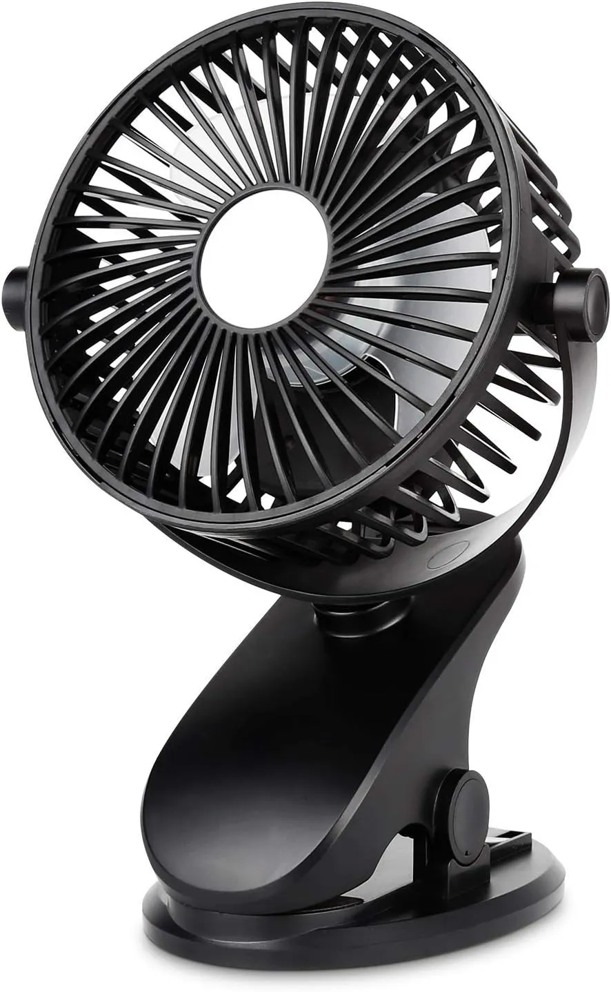 SkyGenius Mieuxbuck Clip on fan, Stroller Fan for Baby, Mini USB Portable Fan for Bed, Travelling with Rechargeable 2500mA Battery 360 Rotation 360-degree rotating fan for home use