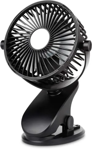 SkyGenius Mieuxbuck Clip on fan, Stroller Fan for Baby, Mini USB Portable Fan for Bed, Travelling with Rechargeable 2500mA Battery 360 Rotation 360-degree rotating fan for home use