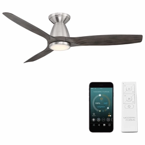 Skylark Indoor/Outdoor 3-Blade 54" LED Smart Flush Mount Ceiling Fan smart ceiling fans with voice control