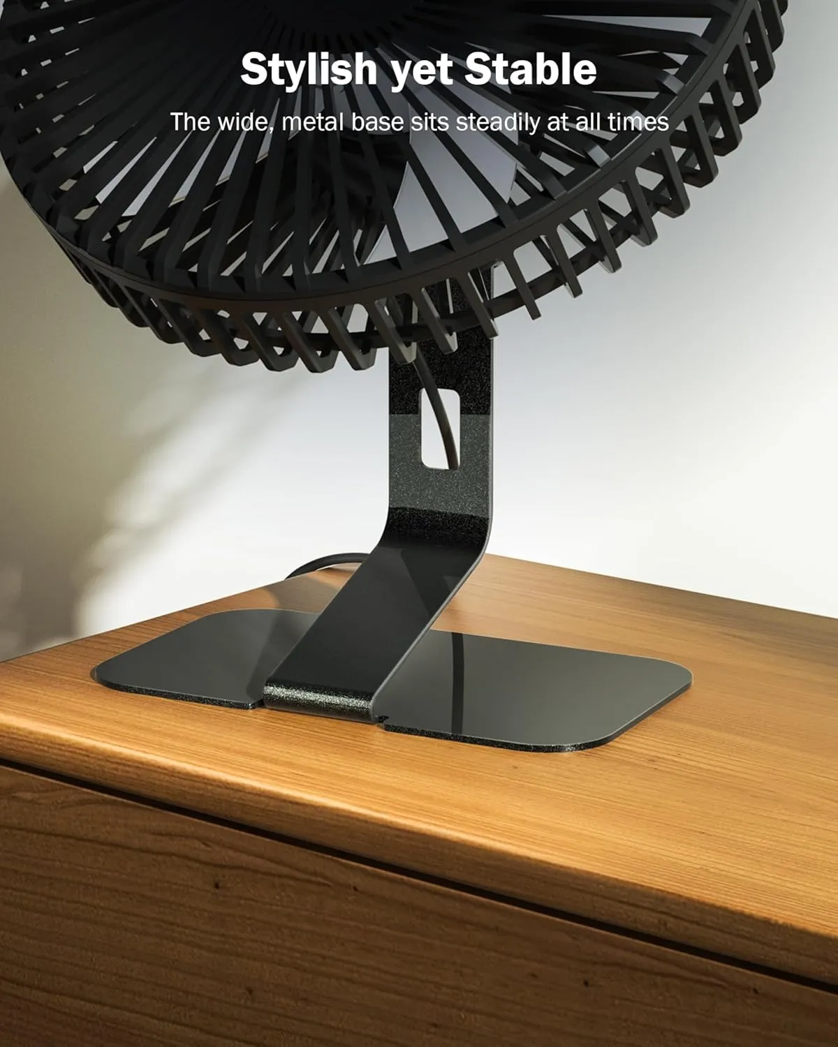SLENPET 6 inch USB Desk Fan, 4 Speeds, Ultra-quiet, 90 Adjustment for Better Cooling, Portable Mini Powerful Desktop Table Fan, Small Personal Fan for Home Office, Metal Base, Black