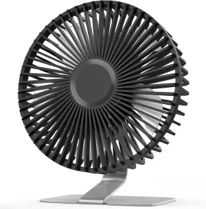 SLENPET 6 inch USB Desk Fan, Adjustable Tilt, 4 Speeds, Ultra-quiet, 90Rotation, Portable, Metal Base, Silver USB desktop fan for workspace