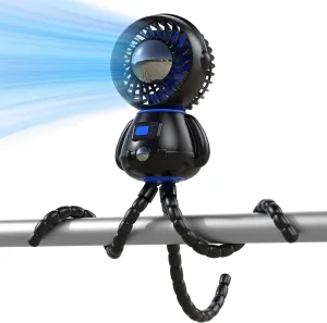 SLENPET Astronaut Portable Stroller Fan, Baby-Safe Clip-on with Detachable Flexible Tripod, Rechargeable Battery-Operated, 3-Speeds, 270 Rotation - Ideal for Car Seats, Cribs, Treadmills, Travel Rear-mounted fan for childrens safety