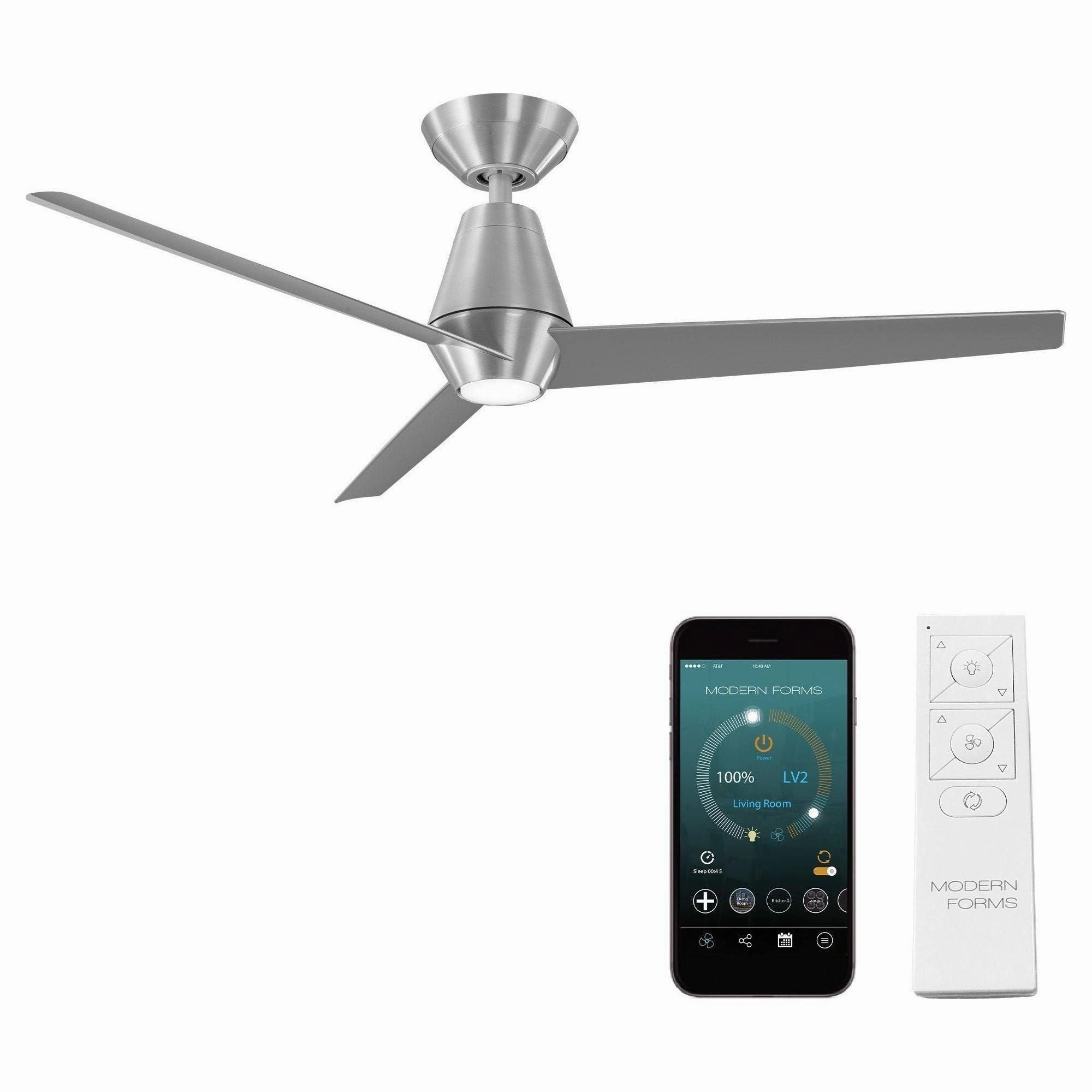 Slim Indoor/Outdoor 3-Blade 52" Smart Ceiling Fan with LED Light Kit and Remote Control smart ceiling fans with voice control
