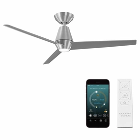 Slim Indoor/Outdoor 3-Blade 52" Smart Ceiling Fan with LED Light Kit and Remote Control smart ceiling fans with voice control