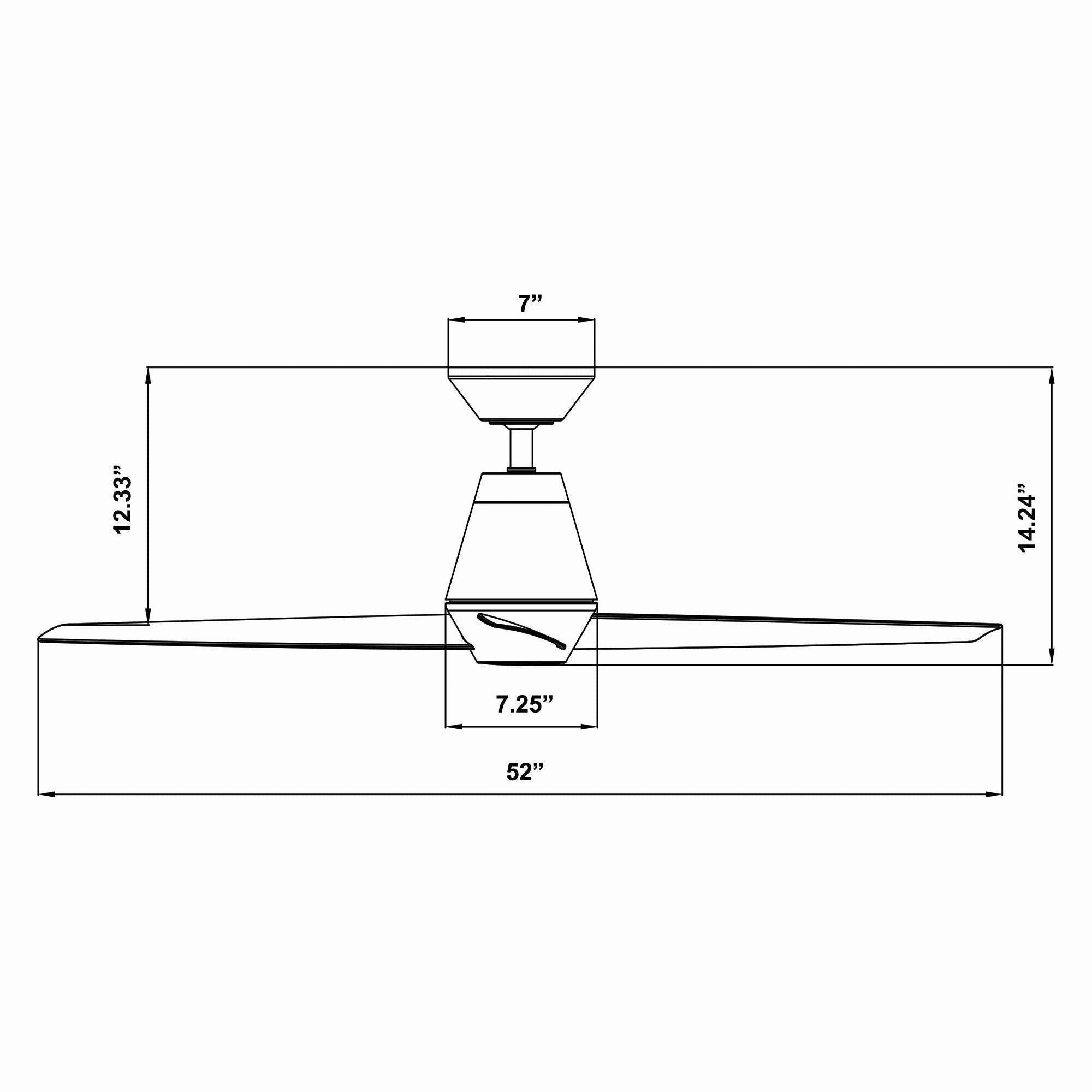 Slim Indoor/Outdoor 3-Blade 52" Smart Ceiling Fan with LED Light Kit and Remote Control