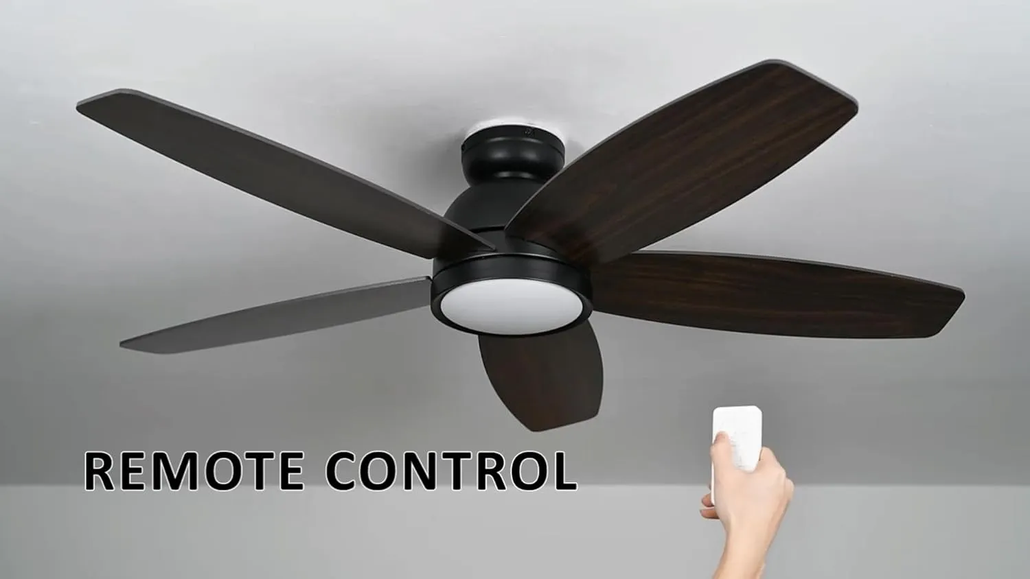 SMAAIR 52 Inch Ceiling Fans with Light and Remote,Modern Ceiling Fan with Light with Quiet Reversible DC Motor,Walnut/Light Wooden 2 Color Blades,10 Speeds,Indoor Ceiling Fan for Living Room Bedroom